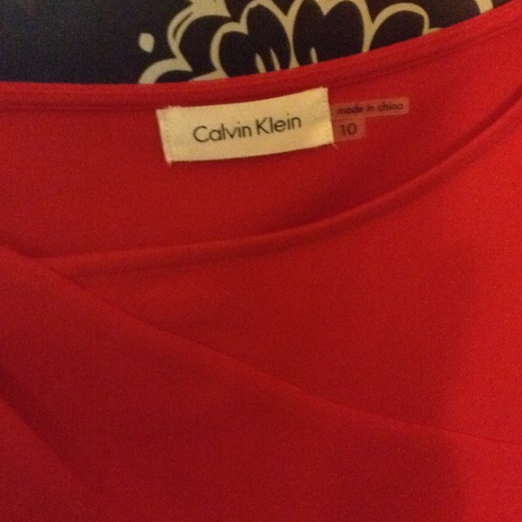 Red Orange Calvin Klein dress - Picture 3 of 4