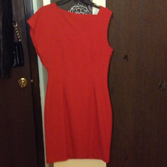 Red Orange Calvin Klein dress - Picture 4 of 4