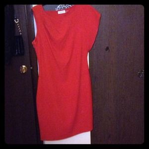 Red Orange Calvin Klein dress