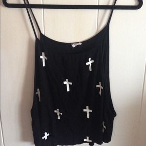Cross print tank top