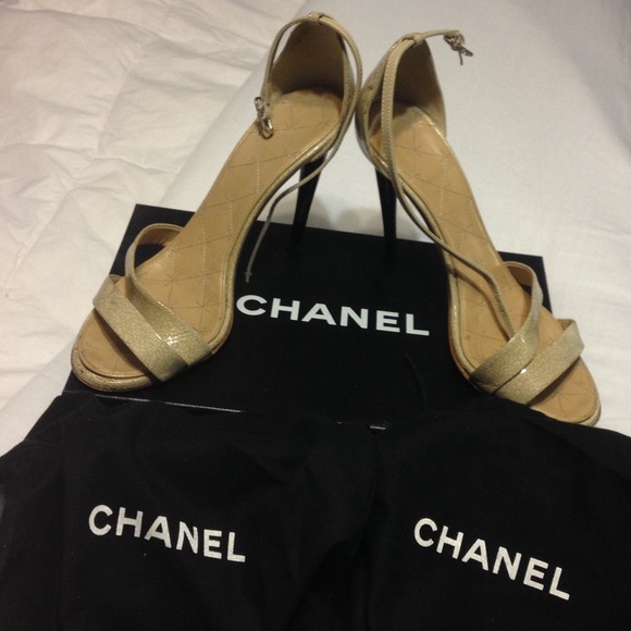 Chanel black and cream sandals