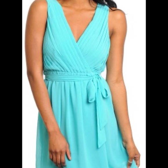 Tiffany blue chiffon dress!!