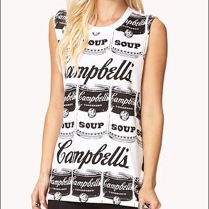 🍜 Campbell's soup muscle shirt Forever 21 top