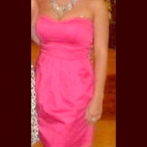 Fuschia strapless dress