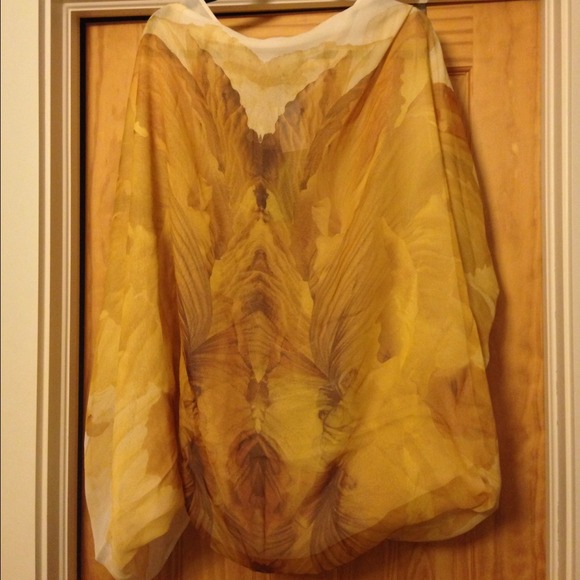 Alexander McQueen Gold Poppy Print Cape