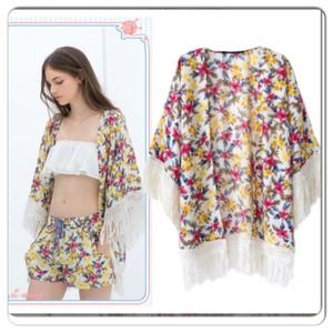Jackets & Blazers - ❗️NEW ITEM❗️Floral Fringed Kimono Jackets & Blazers - ❗️NEW ITEM❗️Floral Fringed Kimono