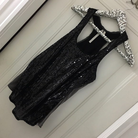 RACHEL Rachel Roy Tops - Chic Black Sequin tank Rachel Roy