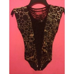Black & gold bodysuit