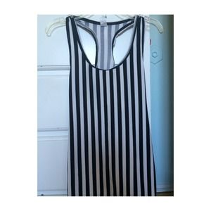 Black and White striped shirt.