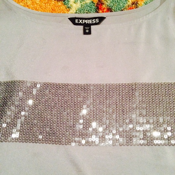 Gray sequined express top! - Picture 1 of 4