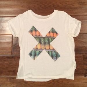 Brandy Melville Pineapple Cropped T-Shirt