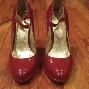 Nine West Red Patent Leather Mary Janes