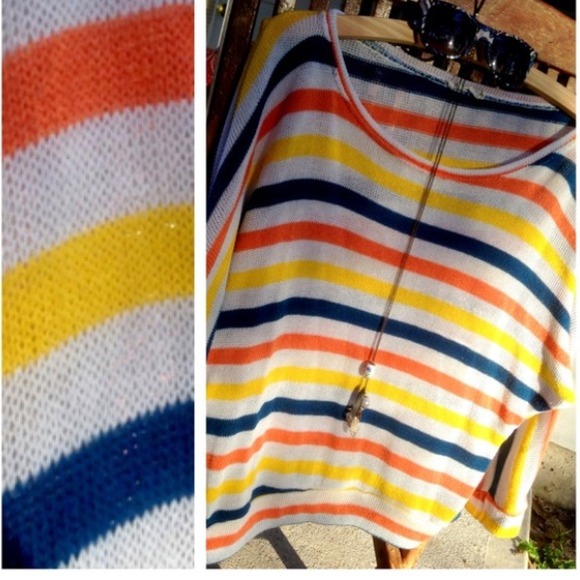 OYB stripped dolman knit blouse 💛💙