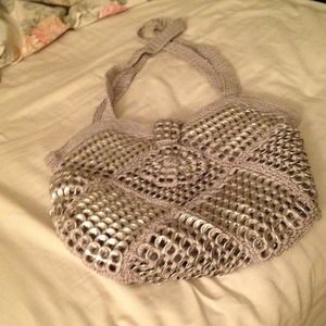 Grey purse made by my grandmother