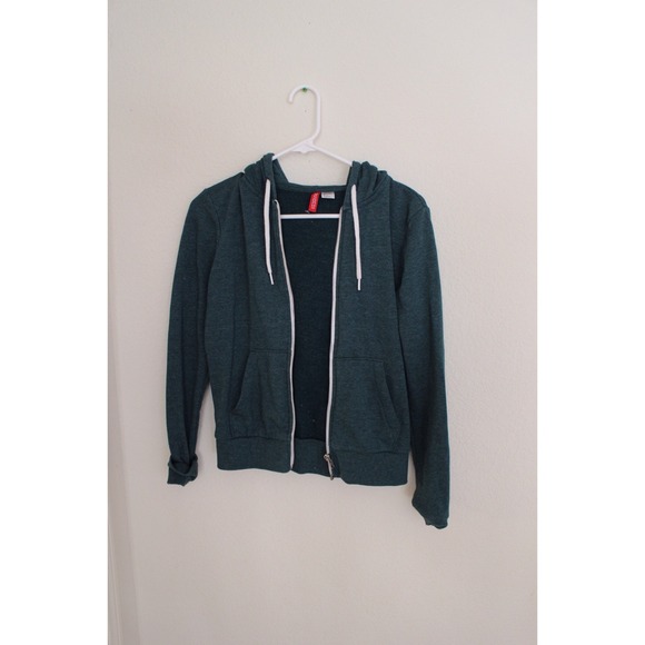 Forest green zip up hoodie
