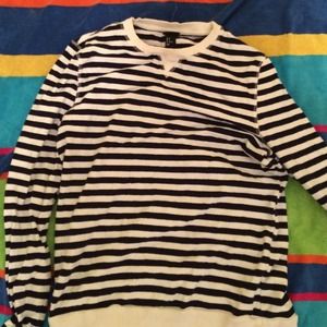Blue and white nautical striped sweater