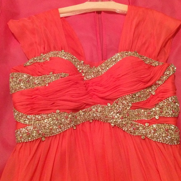 Watermelon bedazzled elegant dress - Picture 4 of 4