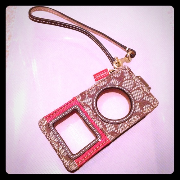 Coach Monogram iPod Case - Brown/Red/Gold - Picture 1 of 2