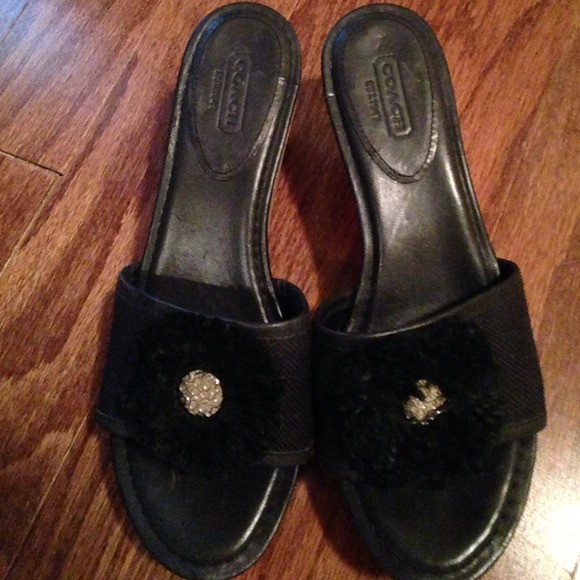 New Black Coach wedges size 7.5