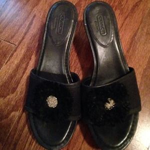 New Black Coach wedges size 7.5