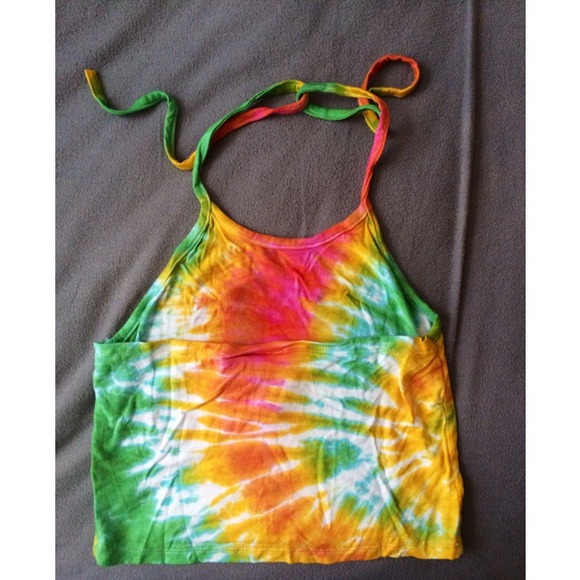 smiley boobies tie-dye halter top - Picture 2 of 4