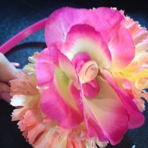 Kids Headband with 3 Flowers & Sea Shells Flower