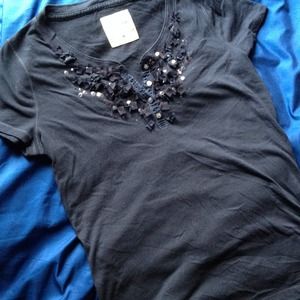 Hollister embellished navy tee