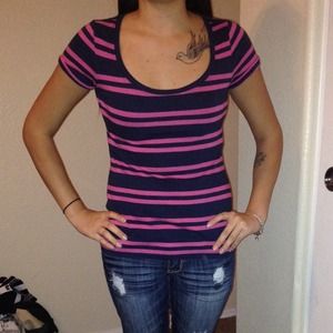 Blue & pink stripped t-shirt