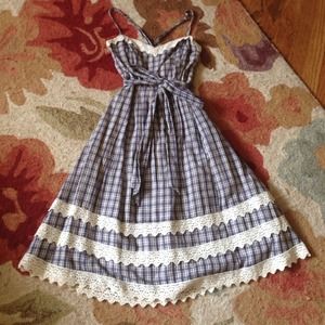 Anthro lace and plaid dress