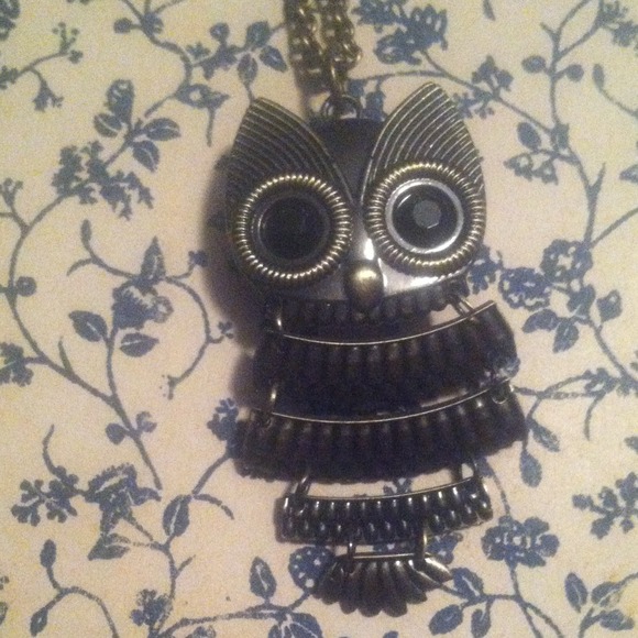 Owl clock necklace