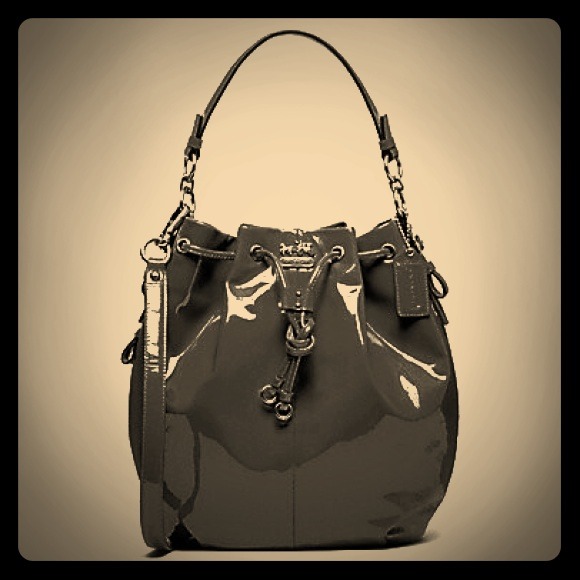 SOLD: Coach Madison Patent Leather Drawstring Bag - Picture 1 of 4