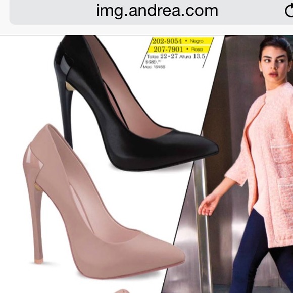 Andrea pink all leather heels - Picture 2 of 4