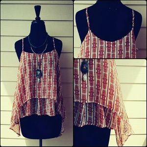 Medium Layered Orange/White BOHO Top