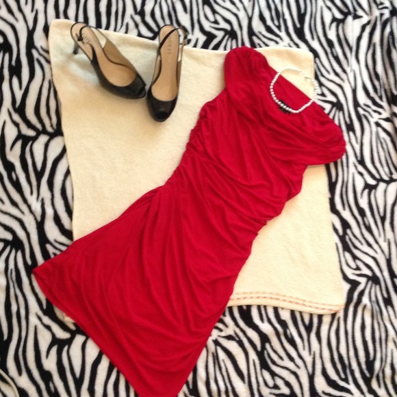 Body hugging red cocktail dress by Spense size 6