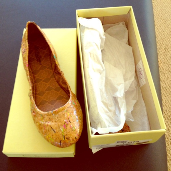 Lucky Brand Multi Colored Confetti Cork Flats