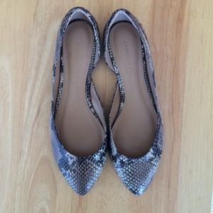 Snake skin print flats