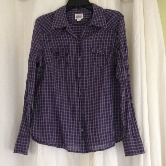 Converse All-Star purple black plaid button shirt