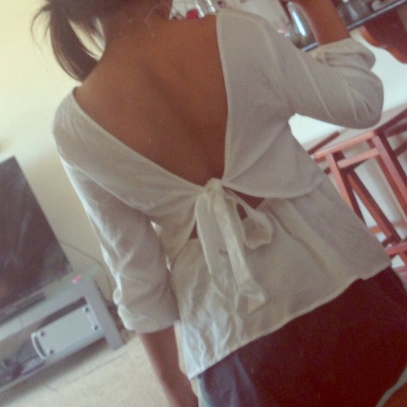 PACSUN bought white cutout blouse.