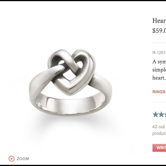 Sold-Heart knot ring size 5
