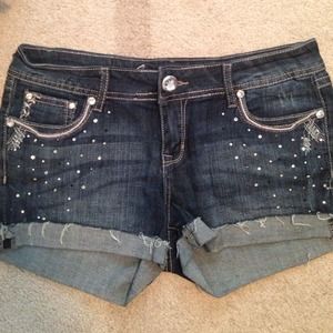 BKE Jeweled denim shorts