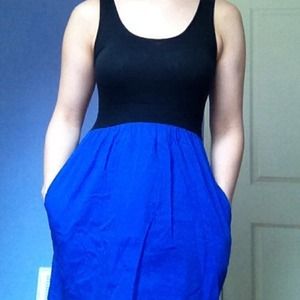 ♥️Black dress with royal blue skirt♥️
