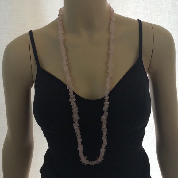 Pink Translucent Cut Stone Necklace - Picture 1 of 2