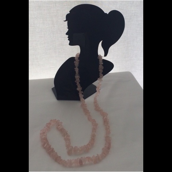 Pink Translucent Cut Stone Necklace - Picture 2 of 2