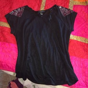 Black studded t shirt