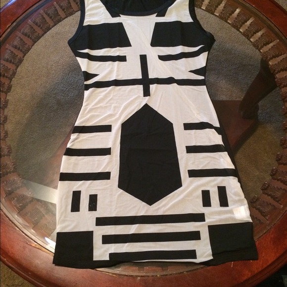 Sheer black and white dress
