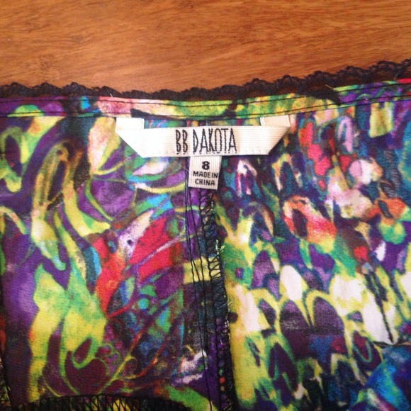 SOLD colorful silky halter dress - Picture 3 of 4