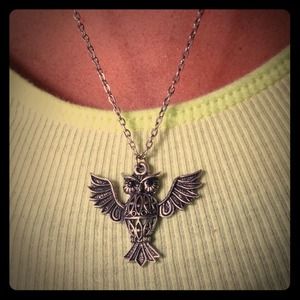 Silver owl necklace