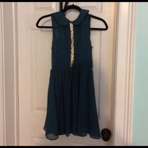 Teal Peter Pan Collared Dress