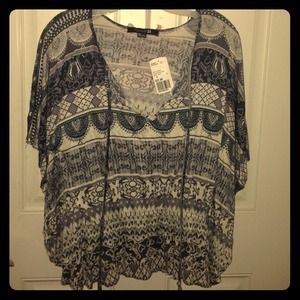 Forever 21, black/grey/blue knit top