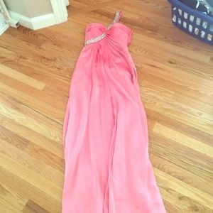 Pink beaded Prom dress